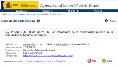 ley contratos aragon